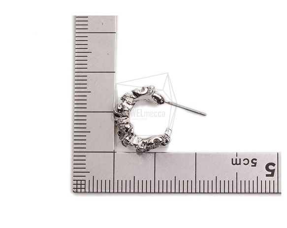 ERG-2356-R【2個入り】フラワーピアス,Flower Post Earring/12.8mm X 16.9mm 5枚目の画像