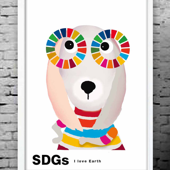 Dog SDGs 犬 イラスト アートポスター A4 全作オリジナル （アート sei