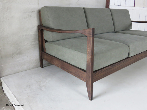 ソファー　ソファ3人掛け　カバーリング　フレーム木製　木製　肘付き　レザーファブリック　帆布　北欧風　かんたん組立て WN 帆布 KK GY BK BR DB ご購入希望の方はご連絡ください NA 予めご了承ください