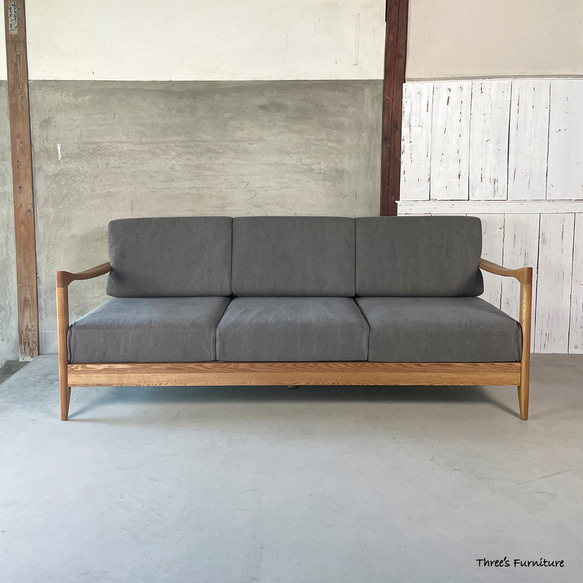 ソファー　ソファ3人掛け　カバーリング　フレーム木製　木製　肘付き　レザーファブリック　帆布　北欧風　かんたん組立て WN 帆布 KK GY BK BR DB ご購入希望の方はご連絡ください NA 予めご了承ください