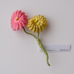手染めの布花で彩る”染め花のコサージュ” a/ピンク 3枚目の画像