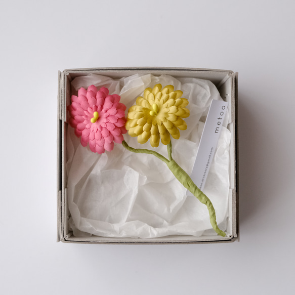 手染めの布花で彩る”染め花のコサージュ” a/ピンク 8枚目の画像