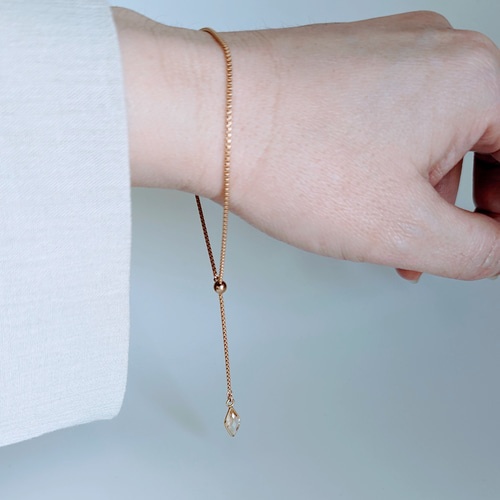 宝石質シトリン K14gf スライドボール ブレスレット 【 SLST-B-GF