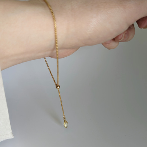 宝石質シトリン K14gf スライドボール ブレスレット 【 SLST-B-GF