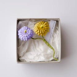 手染めの布花で彩る”染め花のコサージュ” a/パープル 7枚目の画像