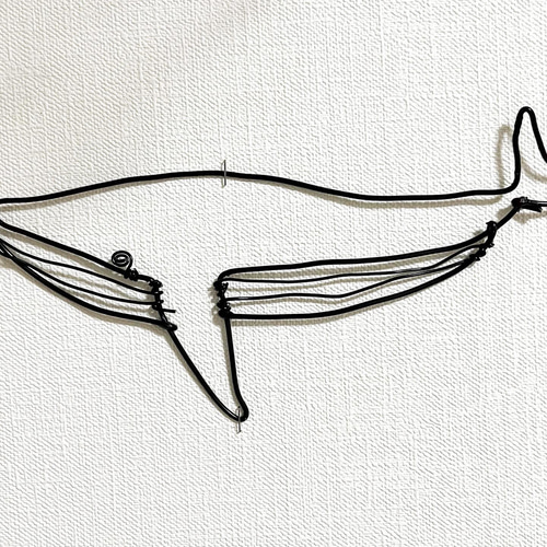 シロナガスクジラ② くじら クジラ 鯨 ワイヤーアート 立体
