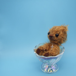【テディベア】茶色の甘ったれベア　茶色　熊　カーリーマット　ハードボードジョイント【225】 11枚目の画像