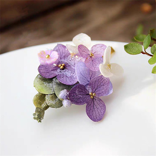 ナチュラルオータムバレッタ 押し花 本物 髪留め ナチュラルオータムバレッタ 押し花 本物 髪留め