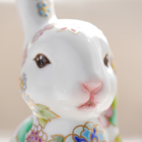 受注制作*金彩花柄白うさぎ その他置物 Jun. 通販 15683037 受注制作*金彩花柄白うさぎ その他置物 Jun. 通販 15683037