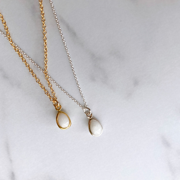 母乳アクセサリー しずくネックレス（シルバー） 母乳ジュエリー ブレストミルクジュエリー 出産・授乳・卒乳・断乳の記念に 3枚目の画像