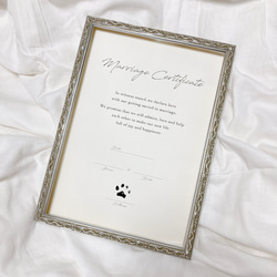 【愛犬・愛猫を証人に】結婚証明書　A4 記念品　結婚式 2枚目の画像