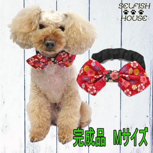 ハイビスカス柄、短毛シュシュ、わんちゃん猫ちゃん用