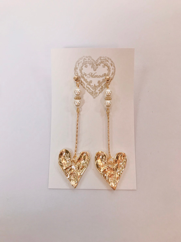 heart pearl pierce♡ハートピアス 1枚目の画像