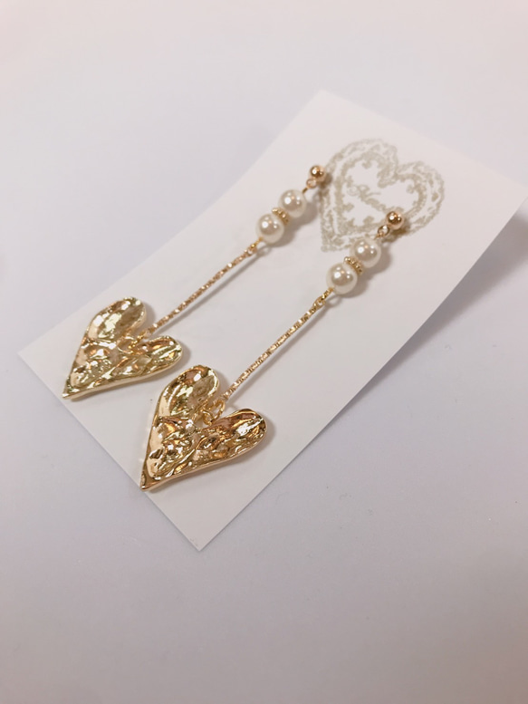 heart pearl pierce♡ハートピアス 4枚目の画像