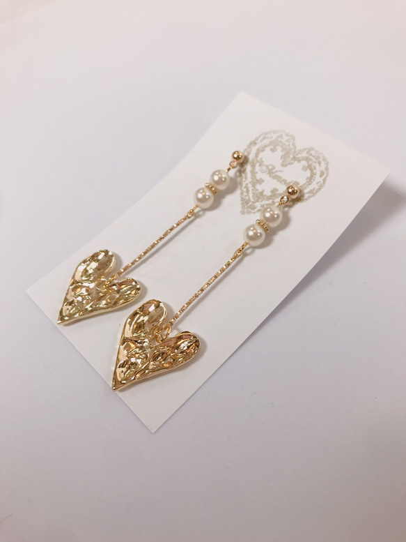 heart pearl pierce♡ハートピアス 3枚目の画像