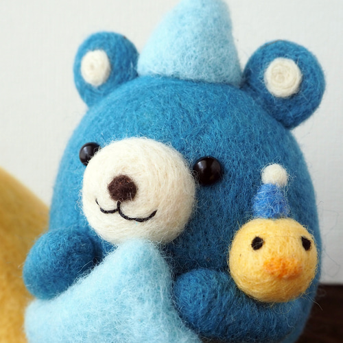 ふわふわペンギンくまちゃん 羊毛フェルト