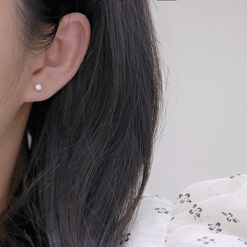 天然ダイヤモンド付き2wayピアスk18