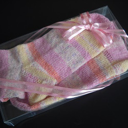 手編みの靴下　コットンと竹繊維を含んだ糸で編んだ靴下（女性用） 9枚目の画像
