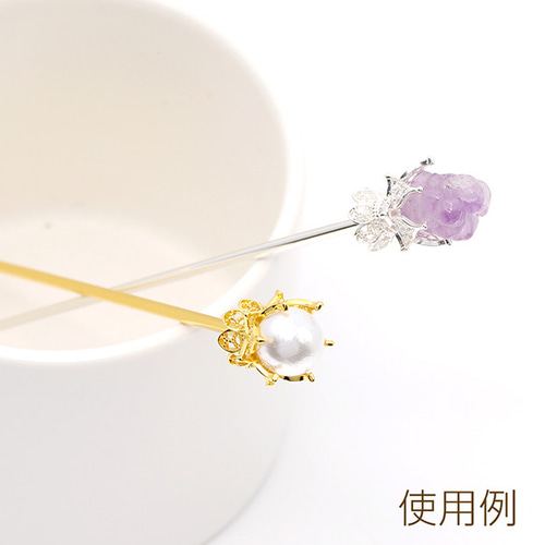 専用2点まとめ　かんざし Amazon.co.jp: 紗や工房 かんざしパーツ 丸皿付き・U字(約10cm