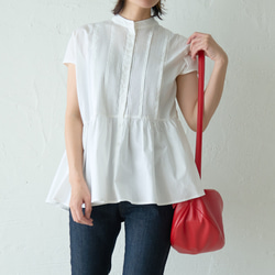 Morino Gakko 成人可愛細褶襯衫 [白色] 褶皺設計襯衫 第5張的照片