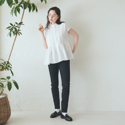 ﾓﾘﾉｶﾞｯｺｳ 大人可愛いピンタックブラウス 【ホワイト】タックデザインシャツ 11枚目の画像