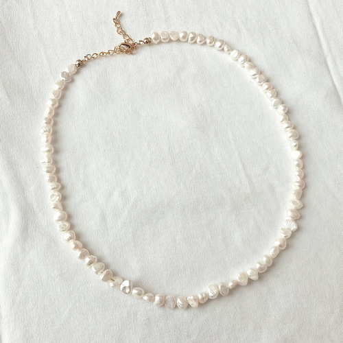 k18　淡水パール　ネックレス　2点セット パール K18ネックレス(淡水真珠/6mm/パープルピンク系/6月誕生石