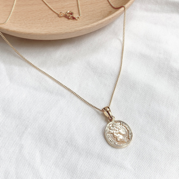 送料込お得セット バロック淡水パールネックレス&K16GPコインネックレス 4枚目の画像