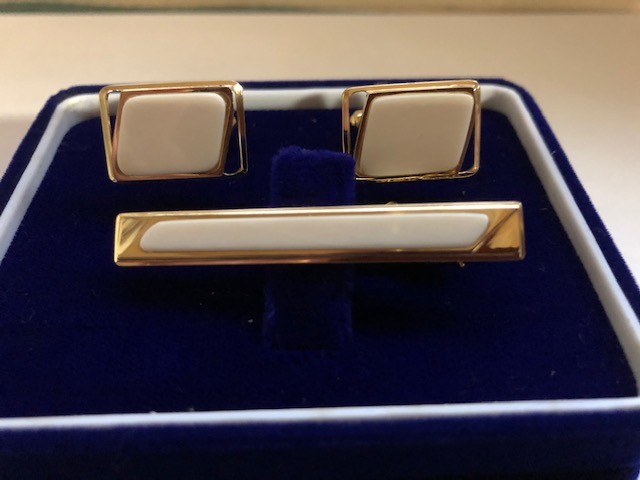 象牙　カフス・タイピン　セット　YH-20