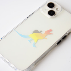 スマホショルダー 「グラデーション 恐竜」 iPhoneケース ストラップ付き スマホケース ショルダーストラップ 1枚目の画像