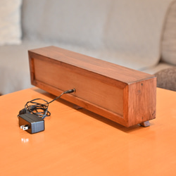 スマホスピーカー　角型　Bluetooth接続　木製　オーディオ　ステレオ　スマホスタンド付 4枚目の画像