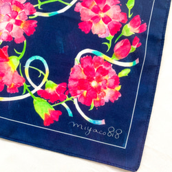 【母親節】水彩圍巾手帕“康乃馨” 第4張的照片