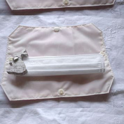 マスクケース　マルチタイプ　綿毛ピンク 4枚目の画像