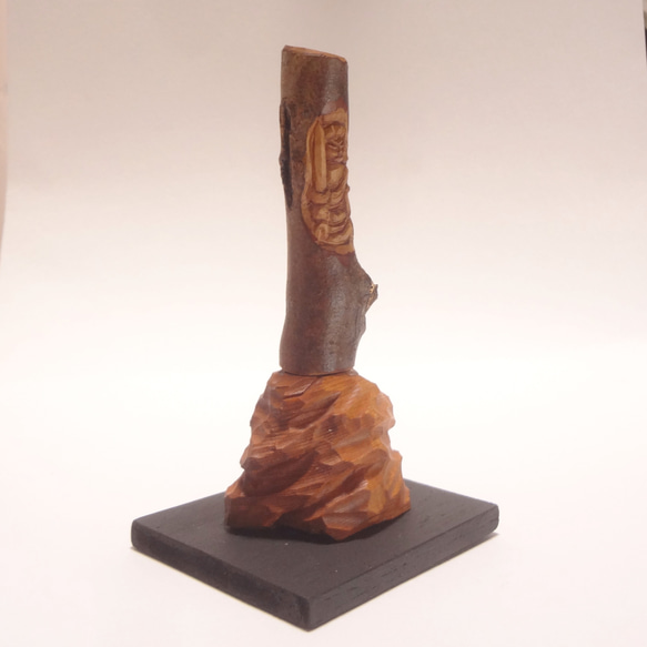 木彫刻 小さな仏像 『 不動明王 B 』野仏 オリジナル　ハンドメイド 不動　仏像彫刻 7枚目の画像