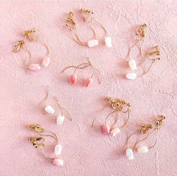 即納/送料込14kgf Tulip nuance curve earring チューリップ イヤリング 1枚目の画像