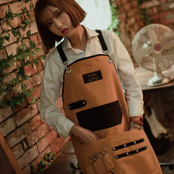 理容 美容エプロン 職人 シザーエプロン 作業エプロン デニムエプロン レザーエプロン かっこいい ショップエプロン ア 