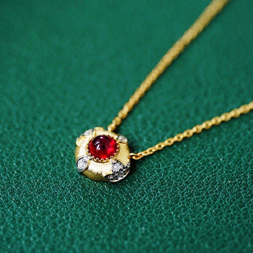ネックレス ダイヤモンド K18 ゴールド 誕生石 ルビー