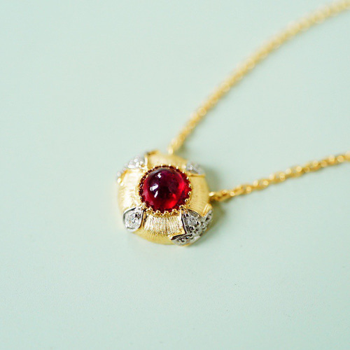 ネックレス ダイヤモンド K18 ゴールド 誕生石 ルビー