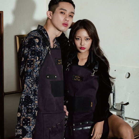 理容 美容エプロン 職人 シザーエプロン 作業エプロン デニムエプロン レザーエプロン かっこいい ショップエプロン ア 