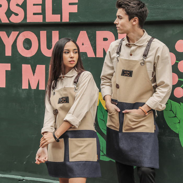 理容 美容エプロン 職人 シザーエプロン 作業エプロン デニムエプロン レザーエプロン かっこいい ショップエプロン ア 