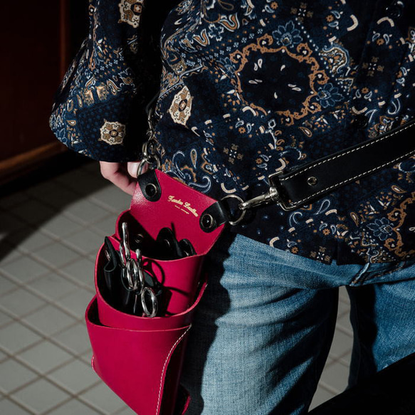 シザーケース 美容師 理容師 シザーケース トリマー フローリスト おしゃれ シザーバッグ 本革 業務用 本格手作り 本 シザーケース