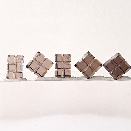 高品質スモーキークォーツ 板チョコ2×3SS 1個 天然石 ☆buchuchu