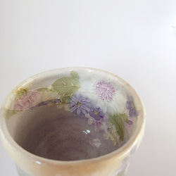 工房ゆずりは　ふくふく碗　紫を主体にした華やかで落ち着いた上品な絵柄　花かざり　29293　 14枚目の画像