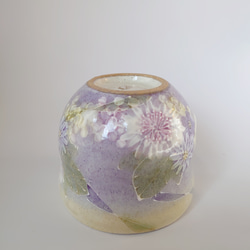 工房ゆずりは　ふくふく碗　紫を主体にした華やかで落ち着いた上品な絵柄　花かざり　29293　 6枚目の画像