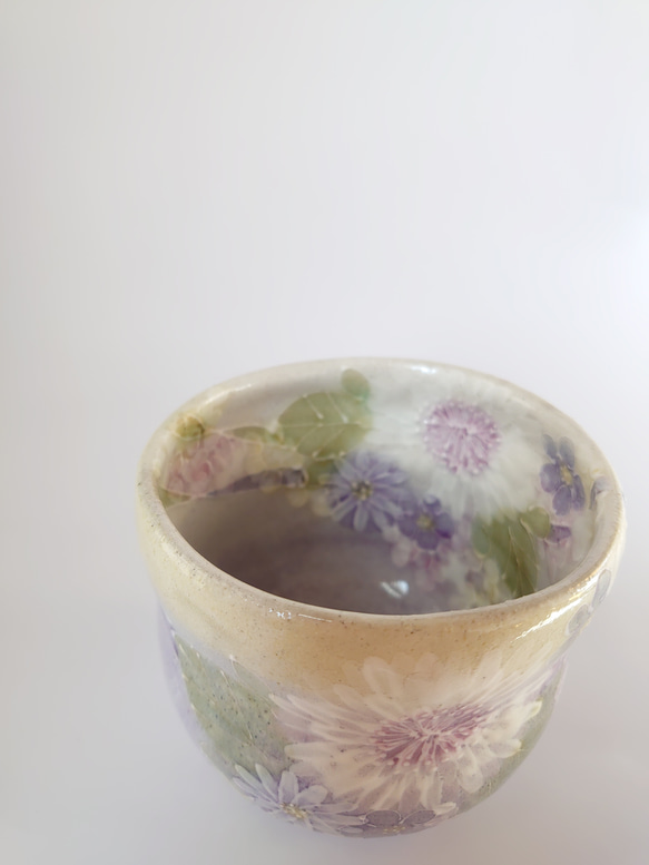 工房ゆずりは　ふくふく碗　紫を主体にした華やかで落ち着いた上品な絵柄　花かざり　29293　 13枚目の画像