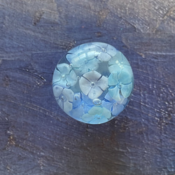 硝子のカボション　紫陽花　ブルー 6枚目の画像