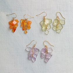 fusa : pink Amethyst （earring） ピンクアメシストの房の耳飾り 9枚目の画像