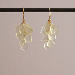 fusa : Lemon Quartz（earring） レモン色の房の耳飾り 5枚目の画像