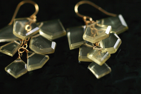 fusa : Lemon Quartz（earring） レモン色の房の耳飾り 9枚目の画像