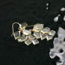 fusa : Lemon Quartz（earring） レモン色の房の耳飾り 6枚目の画像