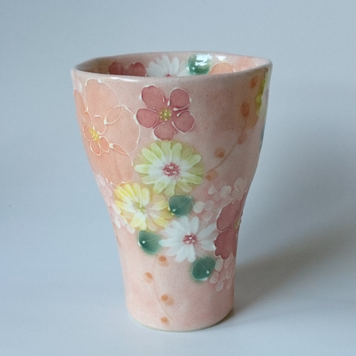 最終値下げ ゆずりは工房 薄紅花景色 マグカップ 瀬戸焼